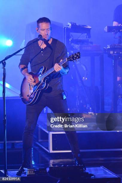 Guitarist Zach Filkins of OneRepublic performs during the OneRepublic With Fitz & The Tantrums And James Arthur In Concert show at PNC Bank Arts...