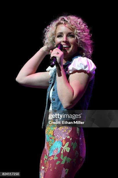 Singer/songwriter Cam performs as she opens for George Strait during his Strait to Vegas Exclusive Worldwide Engagements at T-Mobile Arena on July...