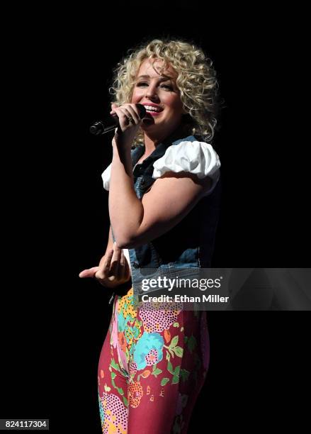 Singer/songwriter Cam performs as she opens for George Strait during his Strait to Vegas Exclusive Worldwide Engagements at T-Mobile Arena on July...