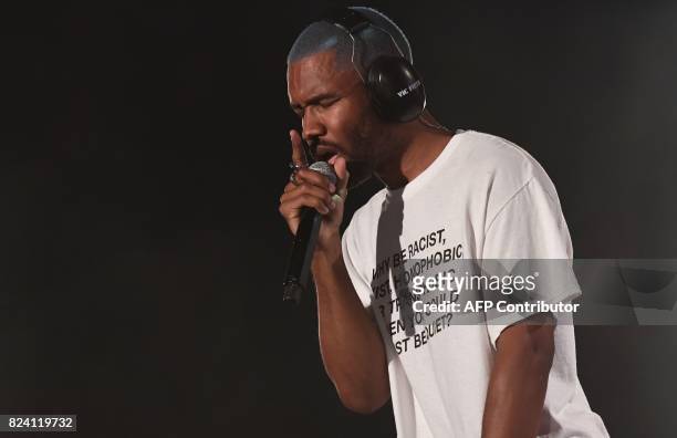 Frank Ocean performs at the 2017 Panorama Music Festival on Randall's Island in New York on July 28, 2017. / AFP PHOTO / ANGELA WEISS