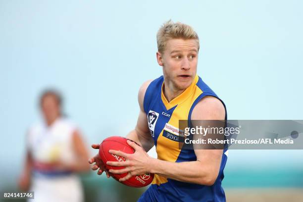 Jack Charleston of Williamstown runs during the round 15 VFL match between Williamstown and Footscray at Burbank Oval on July 29, 2017 in Melbourne,...