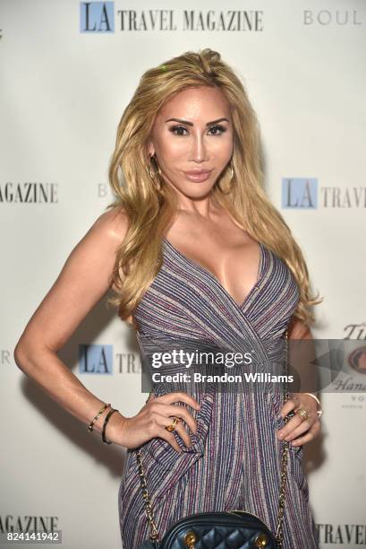 Actor Tess Broussard attends the party for the unveiling of Los Angeles Travel Magazin's "Endless Summer" issue at Boulevard3 on July 28, 2017 in...