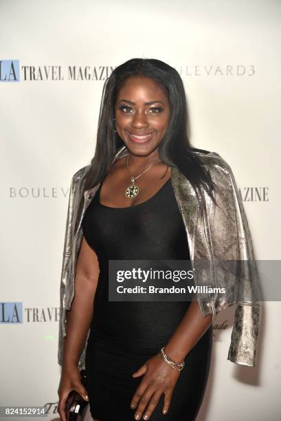 Producer Vivian Nweze artist / author Ezina attends the party for the unveiling of Los Angeles Travel Magazin's "Endless Summer" issue at Boulevard3...