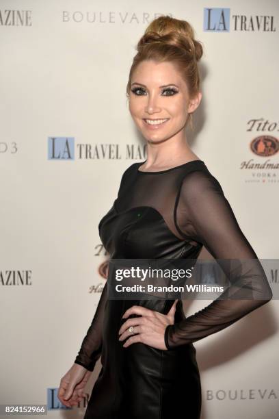 Actor Katie McCabe attends the party for the unveiling of Los Angeles Travel Magazin's "Endless Summer" issue at Boulevard3 on July 28, 2017 in...