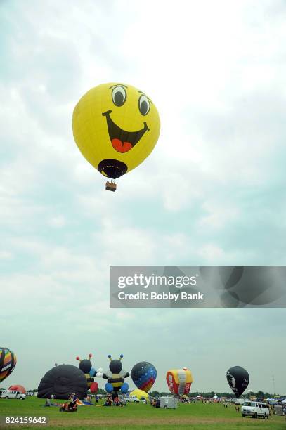 Balloon atmosphere at the 2017 Quick Chek New Jersey Festival Of Ballooning at Solberg Airport on July 28, 2017 in Readington, New Jersey.