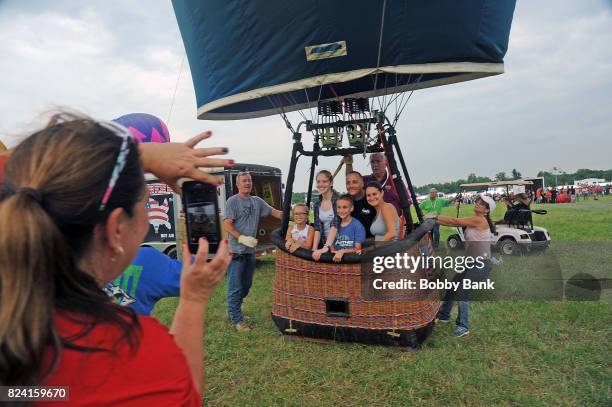 Balloon atmosphere at the 2017 Quick Chek New Jersey Festival Of Ballooning at Solberg Airport on July 28, 2017 in Readington, New Jersey.