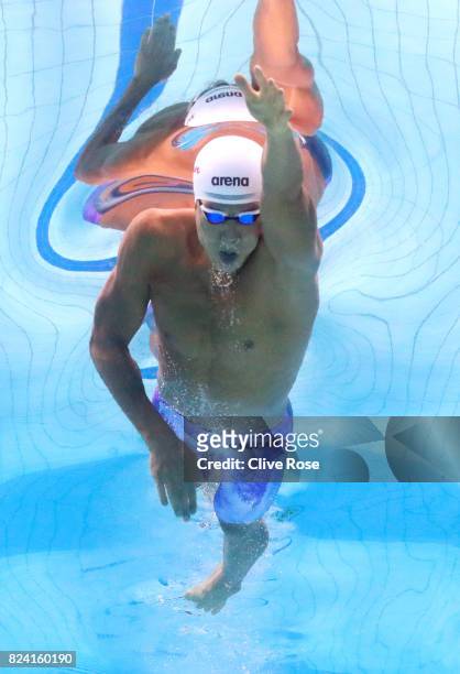 Taehwan Park of Korea competes during the Men's 1500m Freestyle heats on day sixteen of the Budapest 2017 FINA World Championships on July 29, 2017...