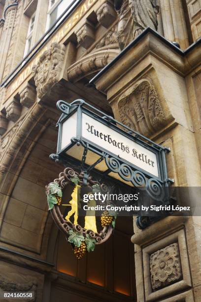 entrance of auerbachs keller - leipzig auerbachs keller stock pictures, royalty-free photos & images