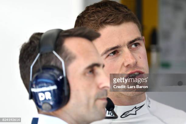 Paul di Resta of Great Britain and Williams prepares to drive during qualifying for the Formula One Grand Prix of Hungary at Hungaroring on July 29,...