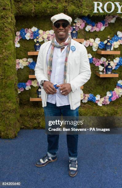 Former England and Arsenal footballer Ian Wright arrives at the Royal Salute Coronation Cup polo at Windsor Great Park in Surrey.