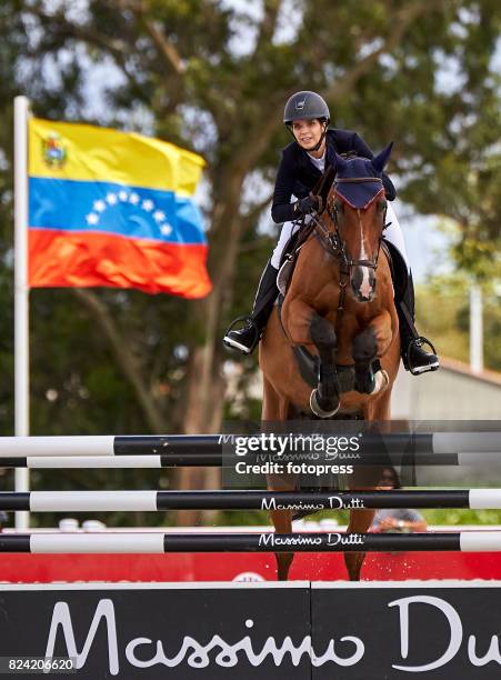 Maria Margarita Vargas attends during CSI Casas Novas Horse Jumping Competition on July 29, 2017 in A Coruna, Spain.