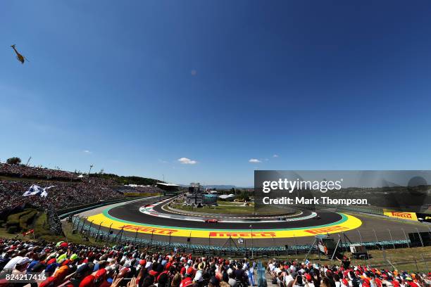 Sebastian Vettel of Germany driving the Scuderia Ferrari SF70H on track during qualifying for the Formula One Grand Prix of Hungary at Hungaroring on...