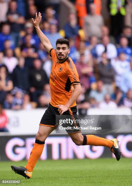 Ruben Neves of Wolves in action during the pre-season friendly match between Wolverhampton Wanderers and Leicester City at Molineux on July 29, 2017...