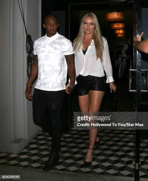 Lindsey Vonn and Kenan Smith are seen on July 28, 2017 in Los Angeles, CA.