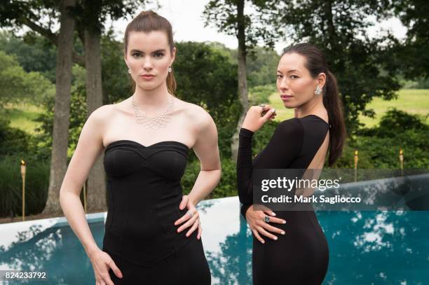 Models Kaley Ronayne and Lily Holster, wearing David Alan jewelry, attend the Hamptons Magazine Celebration with Cover Star Elettra Wiedemannon July...
