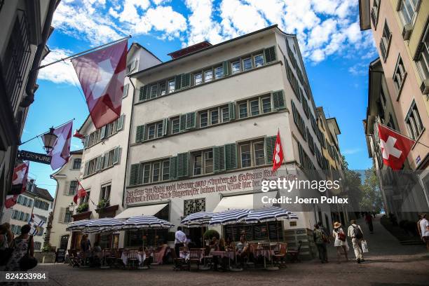 General view of the historic city centre head the IRONMAN Switzerland on July 29, 2017 in Zurich, Switzerland.