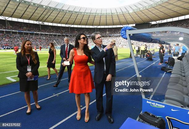 Owners of Liverpool FC John W Henry and Linda Pizzuti Henry before the preseason friendly match between Hertha BSC and FC Liverpool at Olympiastadion...