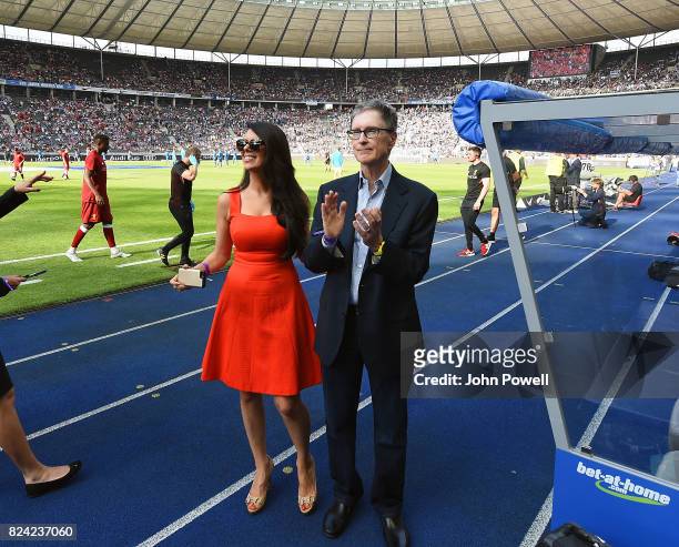 Owners of Liverpool FC John W Henry and Linda Pizzuti Henry before the preseason friendly match between Hertha BSC and FC Liverpool at Olympiastadion...