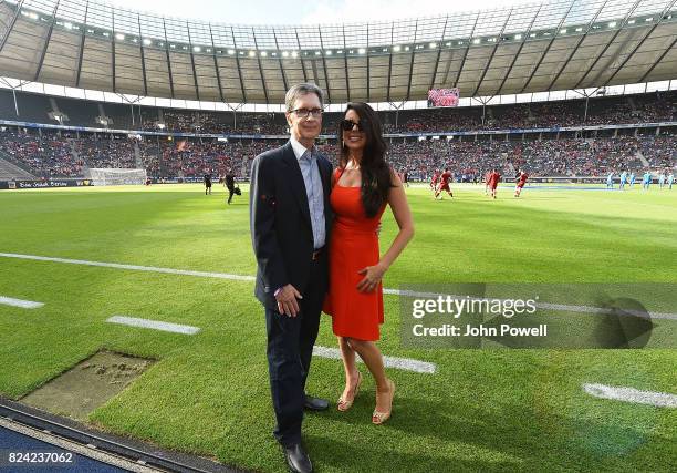 Owners of Liverpool FC John W Henry and Linda Pizzuti Henry before the preseason friendly match between Hertha BSC and FC Liverpool at Olympiastadion...