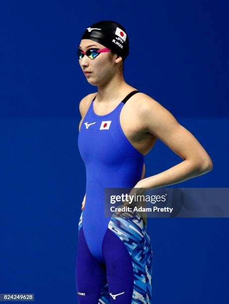 Rikako Ikee of Japan competes during the Women's 50m Freestyle semi final on day sixteen of the Budapest 2017 FINA World Championships on July 29,...