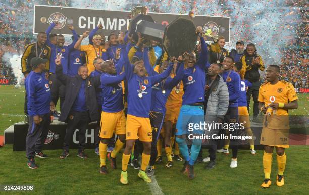 Kaizer Chiefs players champions during the Carling Black Label Champion Cup match between Orlando Pirates and Kaizer Chiefs at FNB Stadium on July...