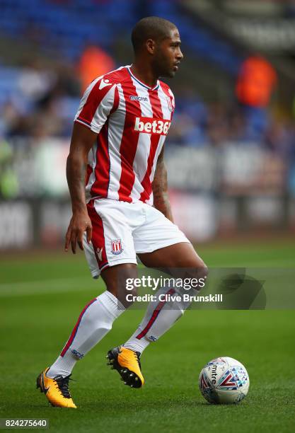 Glen Johnson of Stoke City in action during the pre season friendly match between Bolton Wanderers and Stoke City at Macron Stadium on July 29, 2017...