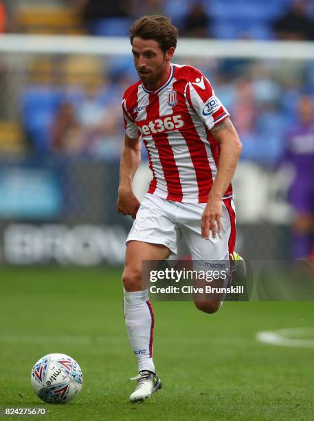 Joe Allen of Stoke City in action during the pre season friendly match between Bolton Wanderers and Stoke City at Macron Stadium on July 29, 2017 in...