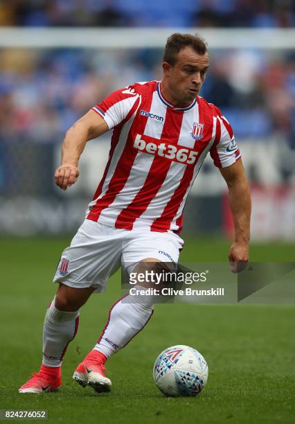 Xherdan Shaqiri of Stoke City in action during the pre season friendly match between Bolton Wanderers and Stoke City at Macron Stadium on July 29,...