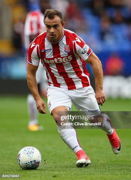 Xherdan Shaqiri of Stoke City in action during the pre season friendly match between Bolton Wanderers and Stoke City at Macron Stadium on July 29,...