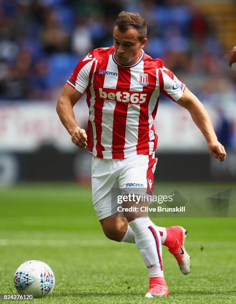 Xherdan Shaqiri of Stoke City in action during the pre season friendly match between Bolton Wanderers and Stoke City at Macron Stadium on July 29,...