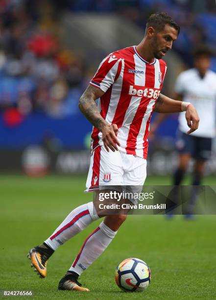 Geoff Cameron of Stoke City in action during the pre season friendly match between Bolton Wanderers and Stoke City at Macron Stadium on July 29, 2017...