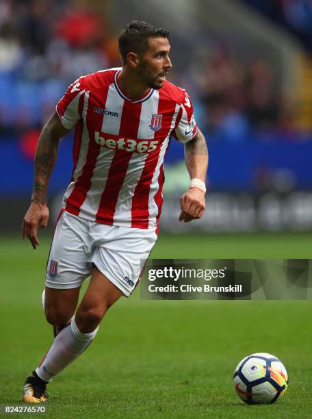 Geoff Cameron of Stoke City in action during the pre season friendly match between Bolton Wanderers and Stoke City at Macron Stadium on July 29, 2017...