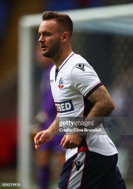 Adam Armstrong of Bolton Wanderers in action during the pre season friendly match between Bolton Wanderers and Stoke City at Macron Stadium on July...