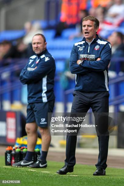 Bolton Wanderers' manager Phil Parkinson during the pre-season friendly match between Bolton Wanderers and Stoke City at Macron Stadium on July 29,...