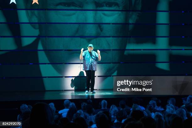 Academy Award-winning filmmaker and political icon Michael Moore makes his broadway debut in "The Terms of My Surrender" on July 28, 2017 in New York...