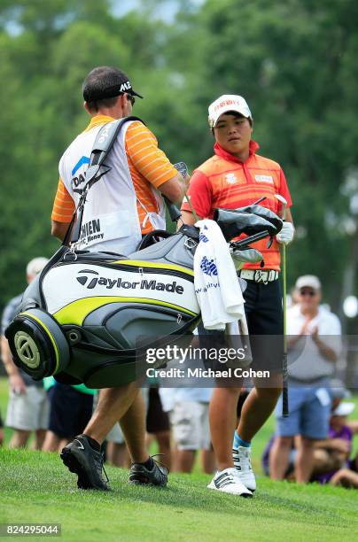 Peiyun Chien of Chinese Taipei prepares for a shot during the third round of the Marathon Classic Presented By Owens Corning And O-I held at Highland...