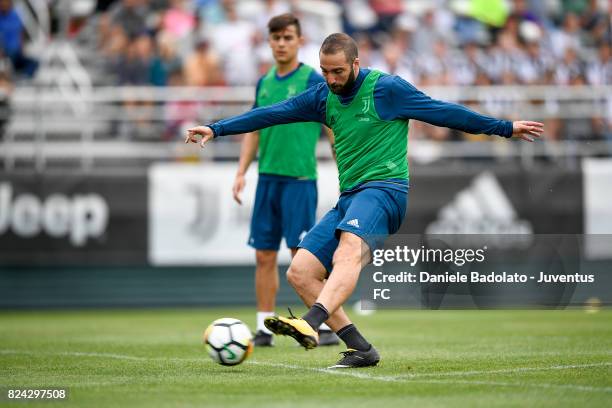 Gonzalo Higuain of Juventus during the morning training session for Summer Tour 2017 by Jeep on July 29, 2017 in Boston, Massachusetts.