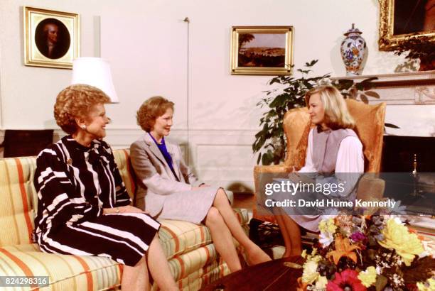 News Anchor Diane Swayer interviews First Lady Betty Ford and former First Lady Rosalynn Carter at an event and panel discussion with First Ladies,...