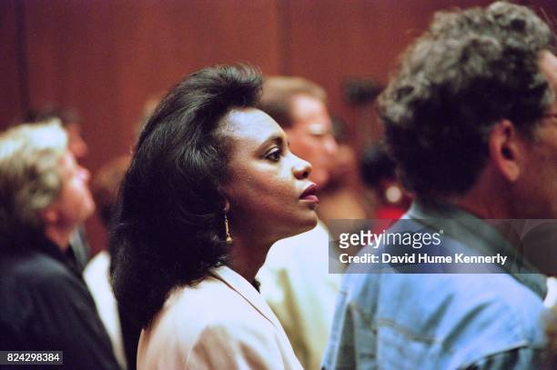 Law professor Anita Hill in the audience during the OJ Simpson Trial, Los Angeles, California, July 5, 1995.