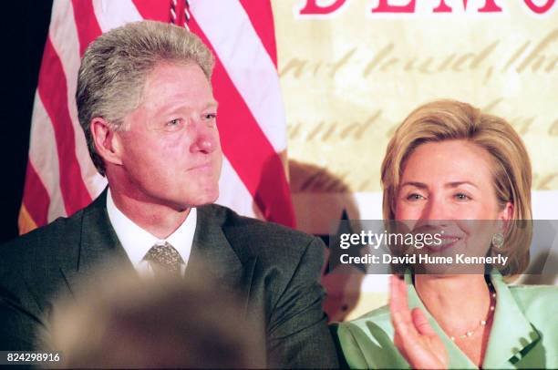 President Bill Clinton and First Lady Hillary Clinton at the Democratic Business Leaders event, Washington DC, September 10, 1998.