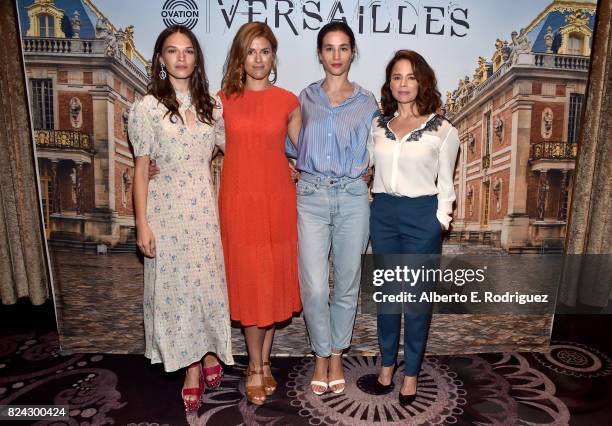 Actor Anna Brewster, producer Aude Albano, and actors Elisa Lasowski and Suzanne Clement of 'Versailles' at the Ovation Summer TCA Press Tour at The...