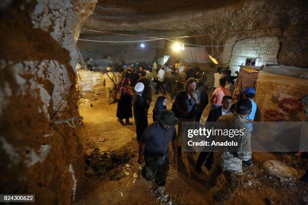 View from the site where 6-day-long clashes happened between Hezbollah and Hay'at Tahrir al-Sham armed groups during a guided press tour in Arsal...