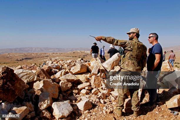 View from the site where 6-day-long clashes happened between Hezbollah and Hay'at Tahrir al-Sham armed groups during a guided press tour in Arsal...