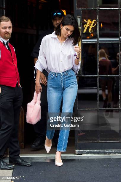 Model Kendall Jenner is seen in the East Village on July 29, 2017 in New York City.