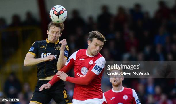 Sligo , Ireland - 29 July 2017; David McMillan of Dundalk in action against Michael Leahy of Sligo Rovers during the SSE Airtricity League Premier...