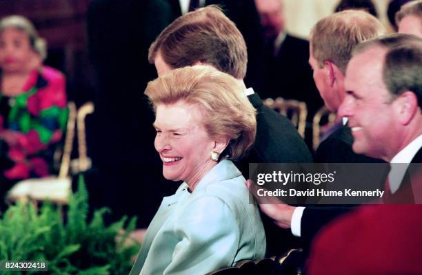 Former First Lady Betty Ford, with former Clinton Chief of Staff Thomas 'Mack' McLarty at the award ceremony for former President Gerald Ford with...