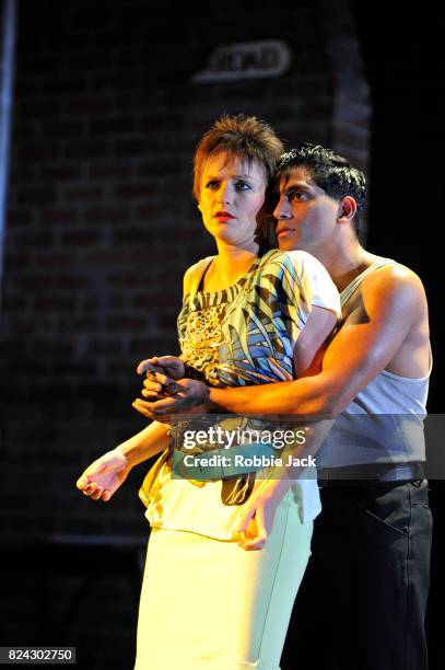 Liz White and Shane Zaza in Jim Cartwright's Road directed by John Tiffany at the Royal Court Theatre on July 26, 2017 in London, England.