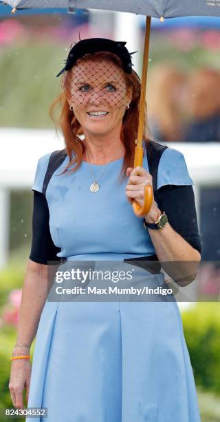 Sarah Ferguson, Duchess of York attends the King George VI racing meet at Ascot Racecourse on July 29, 2017 in Ascot, England.