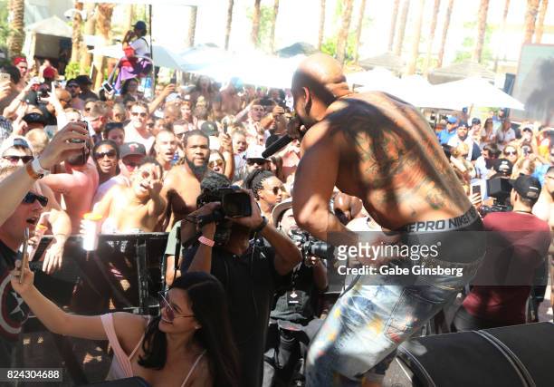 Rapper Flo Rida performs at JBL Poolside, one of the many events a part of JBL Fest, an exclusive, three-day music experience hosted by JBL at the...