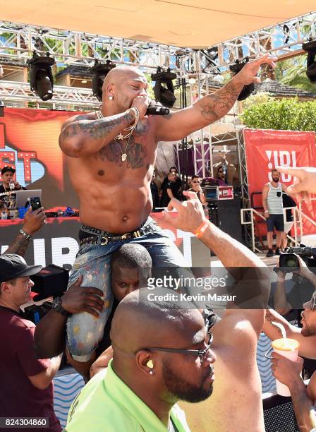 Rapper Flo Rida performs at JBL Poolside, one of the many events a part of JBL Fest, an exclusive, three-day music experience hosted by JBL at the...